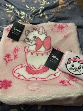 Her Universe Disney Marie Pink Plush Bag and wallet with Bow Accents